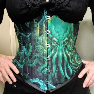 The Call of Cthulhu - Victorian Horror Underbust Corset - Made to Measure - Suitable for Plus Sizes