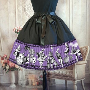 Alice in Wonderland Violet Full Skirt - Alice Cosplay Costume - Alice Rockabilly Fun Party Skirt