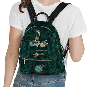 Alice in Wonderland Bottle Green Small Backpack - Student Back Pack - Alice Cosplay Bag (JPBPGA)