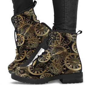 Steampunk Clock Combat Boots (JPREGSTEAM41)