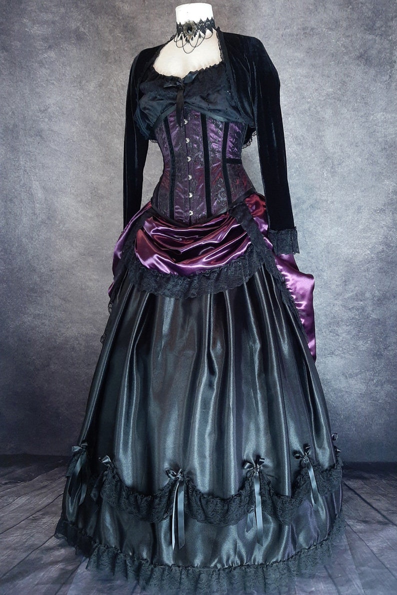 Amethyst Satin Victorian Bustle Skirt Steampunk Bustle Skirt | Etsy