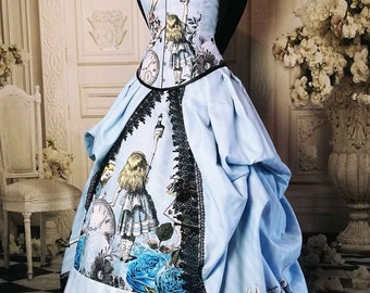 Alice in Wonderland Victorian Corset Gown