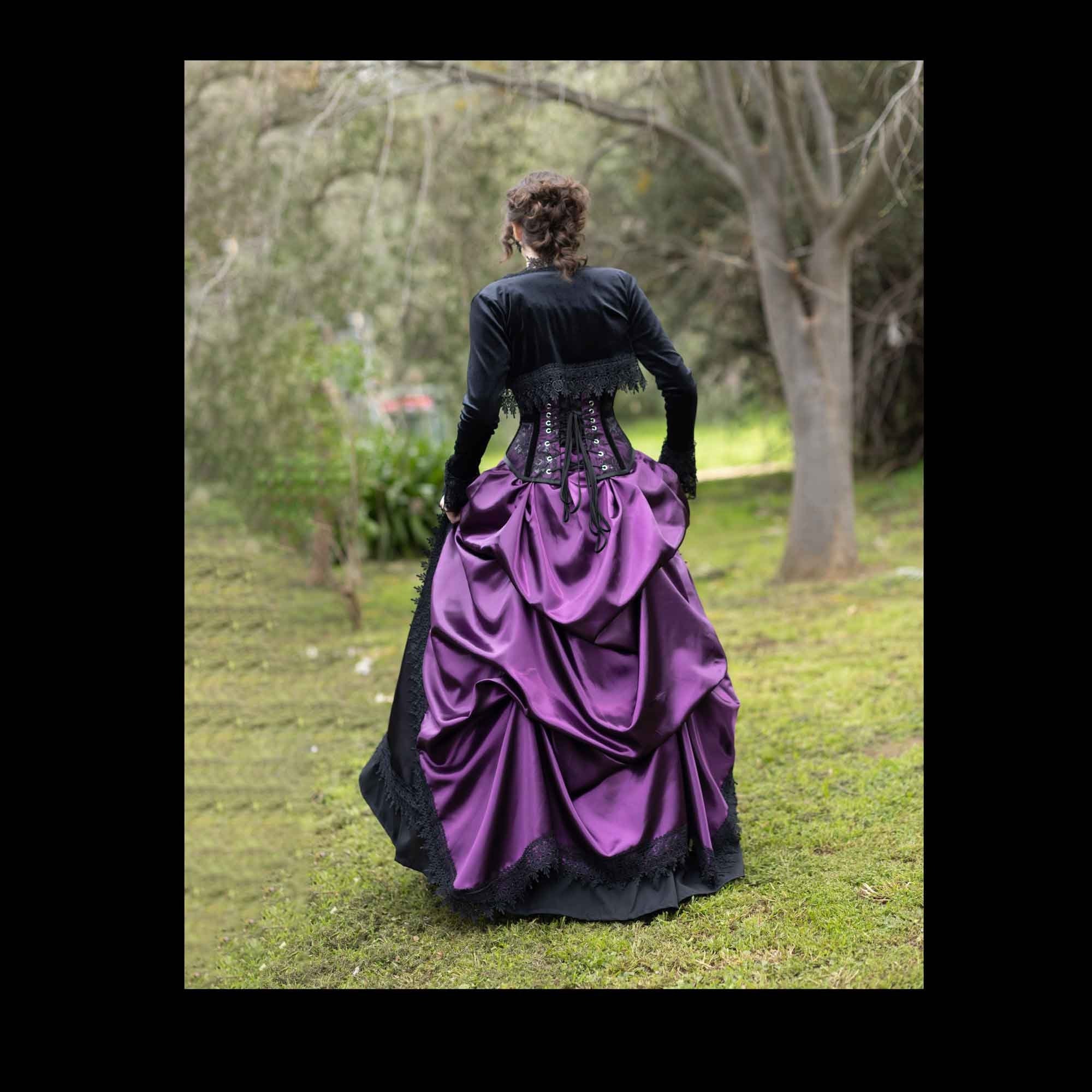 Amethyst Beauty Corset & Victorian Bustle Skirt Set