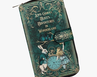 Alice im Wunderland Grüne Reißverschluss Geldbörse - Mad Hatter Teeparty Geldbörse (JP[I]ALWG)