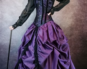 black and purple corset wedding dresses Aviva Gothic Wedding Dress