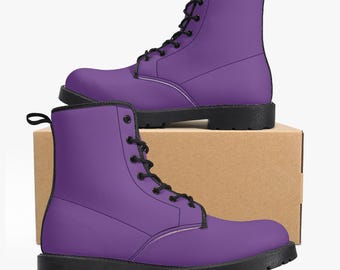 Plain Purple Combat Boots -  Purple Boots (JPREGSO1)