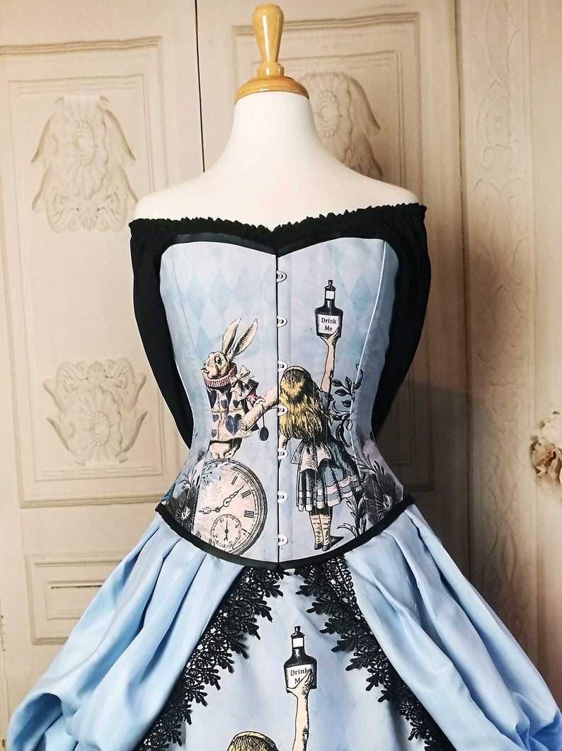 Alice in Wonderland Custom Blue Victorian Corset Gown Custom | Etsy