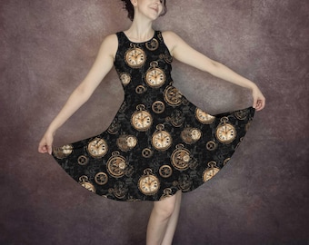 Steampunk Clockwork Dress - Fun for Cosplay - Large Size Range - Plus Size Friendly