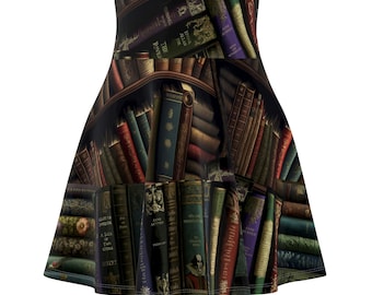 Dark Academia Library Books Skirt - Literary Classics Skirt