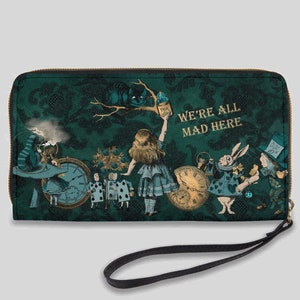 Alice im Wunderland Grüne Reißverschluss-Geldbörse - Alice Purse (JPZCWG)