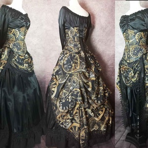 Golden Clocks Steampunk Costume - Steampunk Wedding Gown