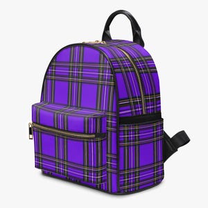 Purple Tartan Small Backpack – Gothic Punk Steampunk Style