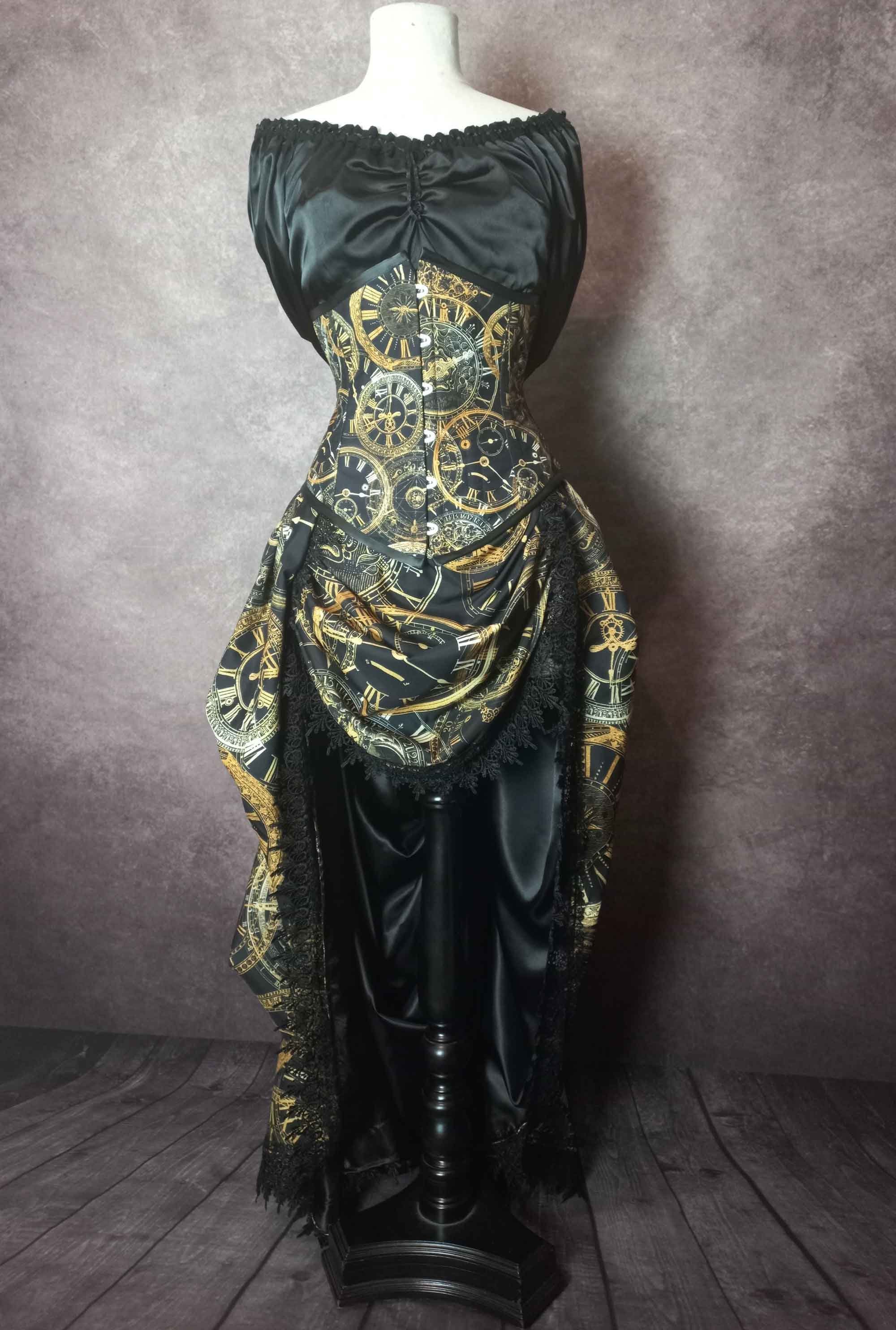 Clockwork Dress Golden Clocks Steampunk Costume - Steampunk Wedding Gown - Etsy