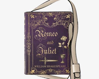 Romeo and Juliet Book Purse - William Shakespeare Shoulder Bag - Librarian Gift