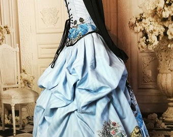 Alice in Wonderland Custom Blue Victorian Corset Gown - Custom Fitted Alice  in Wonderland Wedding or Prom Dress - Etsy