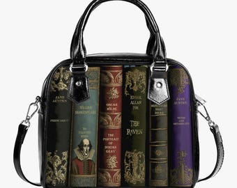 Cartera con correa para el hombro de literatura clásica y libros antiguos (JPIBOOKS)