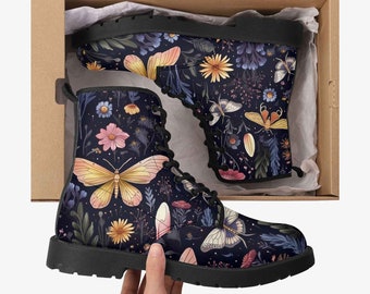 Cottage Core Floral Combat Boots (JPCC1)