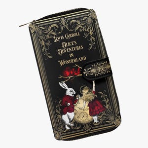 Alice im Wunderland Spaß Reißverschluss Geldbörse - Portemonnaie von Louis Carroll (JPIALW)
