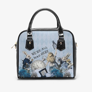 Alice in Wonderland Pastel Blue Handbag - Alice in Wonderland Bag - Through the Looking Glass Gift (JPHBBQ)