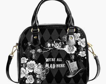 Mad Hatter Tea Party Purse - Alice in Wonderland Quote Bag (JPH1)