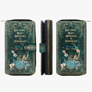 Cartera con cremallera verde de Alicia en el país de las maravillas - Monedero de la fiesta del té del Sombrerero Loco (JP[I]ALWG) imagen 2