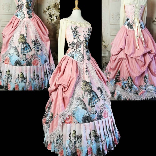 Alice in Wonderland Custom Blue Victorian Corset Gown Custom - Etsy