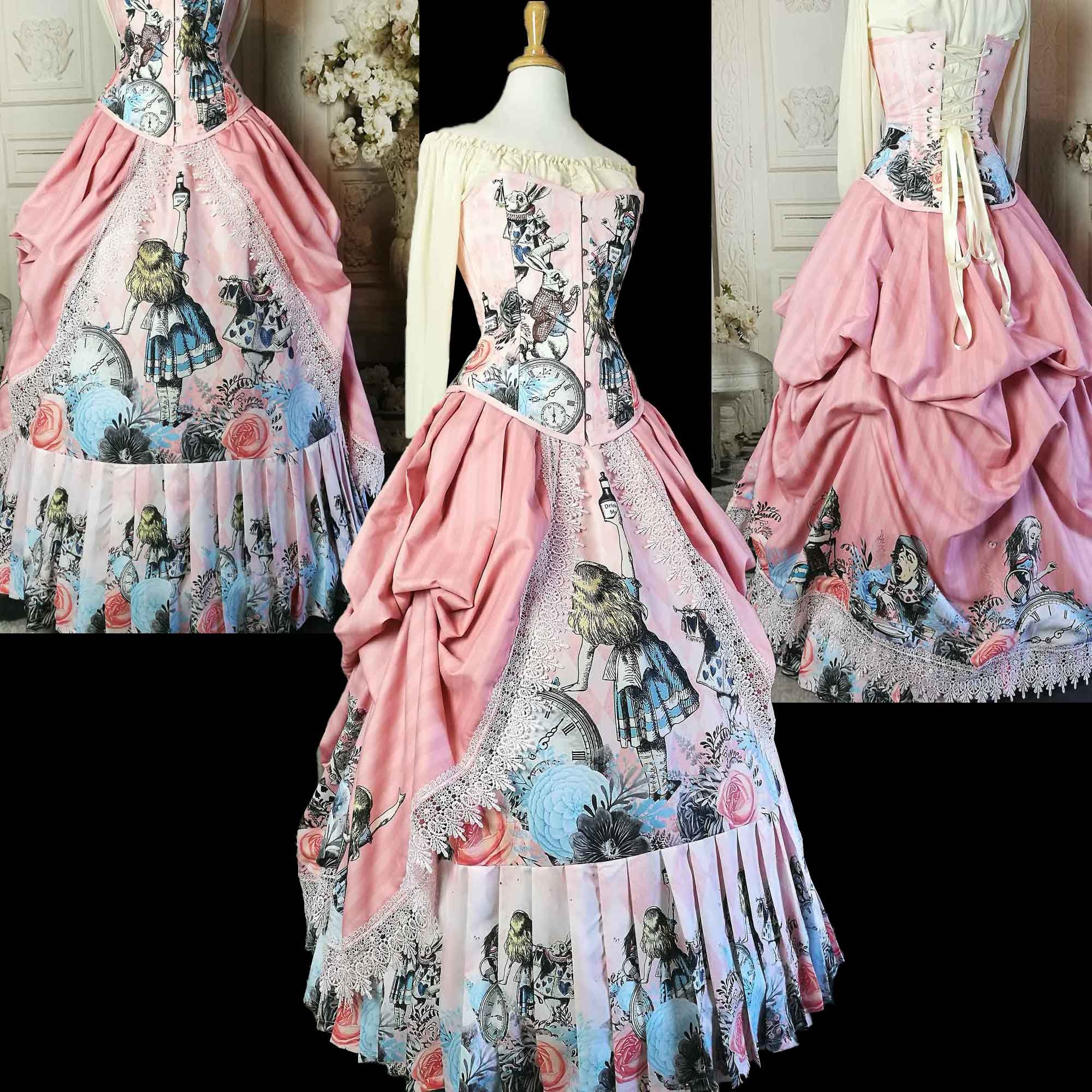 Alice in Wonderland Victorian Corset Gown  victorian wedding dress –  Gallery Serpentine