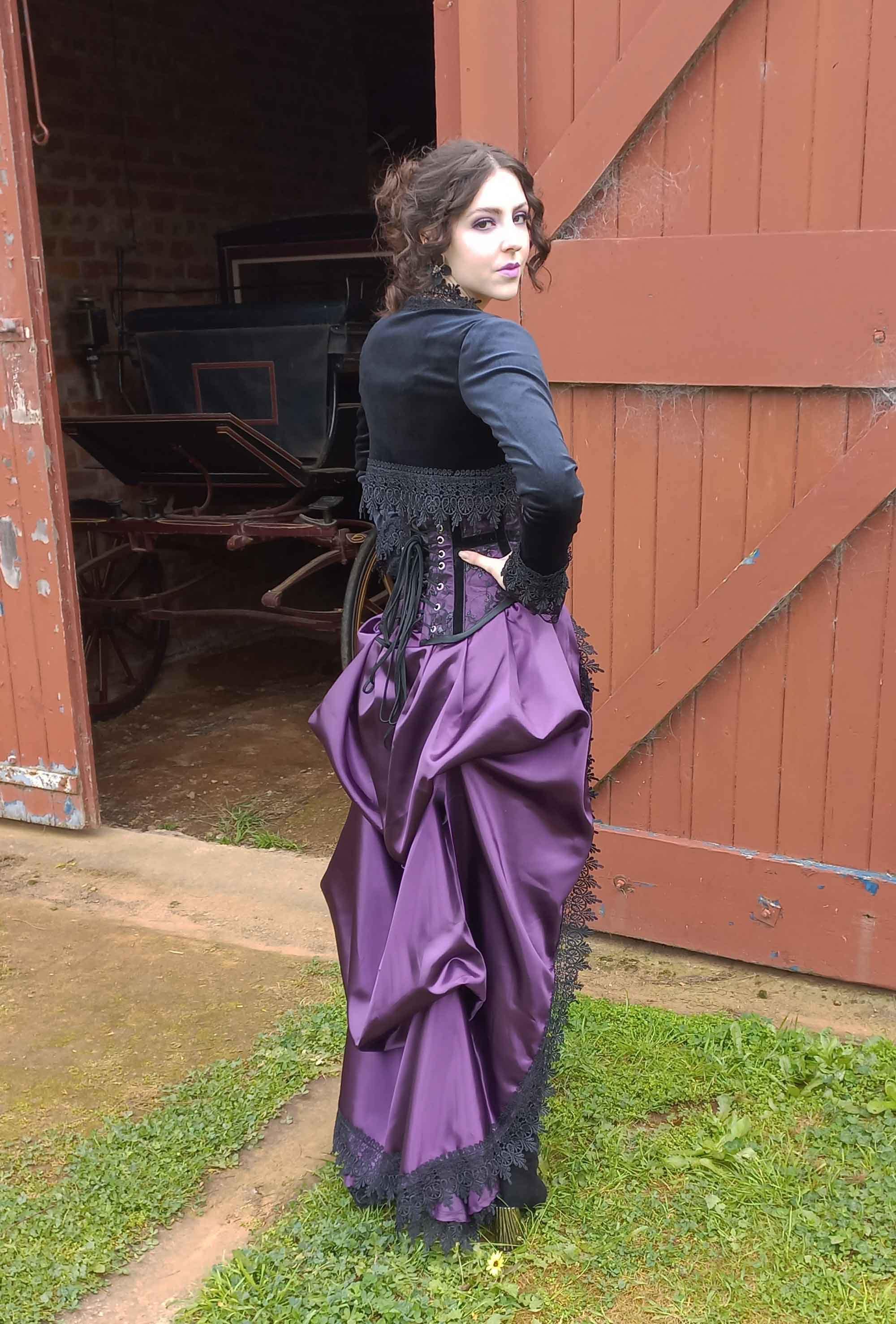 ［希少］early 20th bustle skirt(vintage) Red Victorian Bustle Skirt With Train Steampunk Edwardian