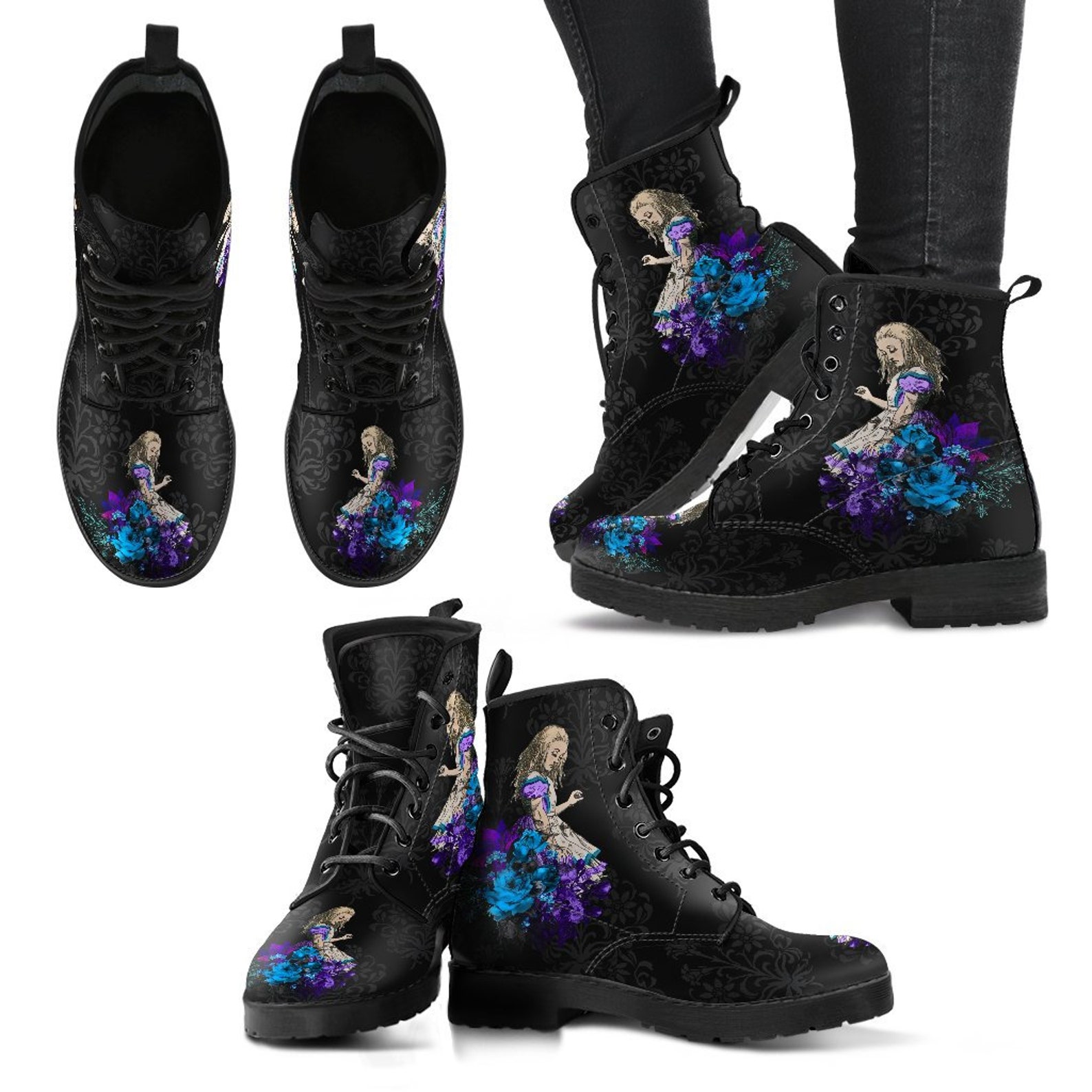 alice in wonderland combat boots
