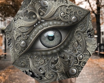 Paraguas espeluznante Steampunk Eye: sombrilla Steampunk para festivales y eventos