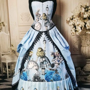 Alice in Wonderland Custom Blue Victorian Corset Gown Custom Fitted ...