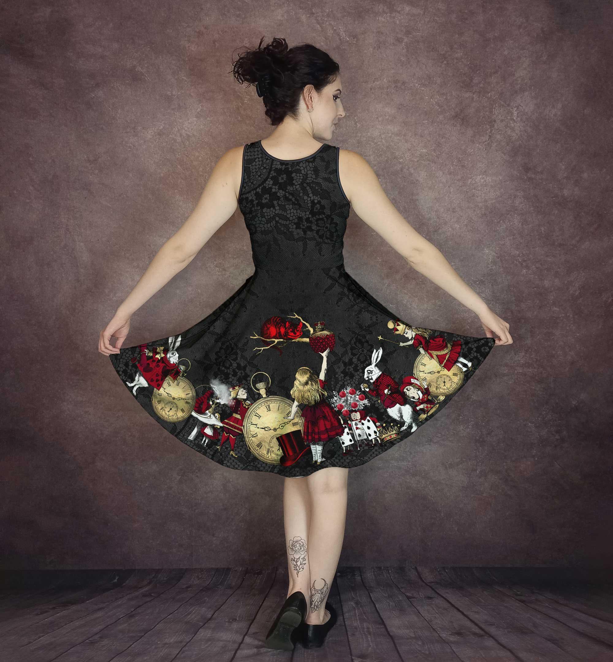 alice in wonderland cocktail dress Alice In Wonderland Gothic Art Dress