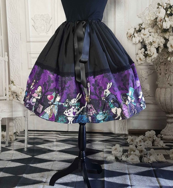 black alice in wonderland dress Alice in Wonderland Black Rabbit Print Dress No Time