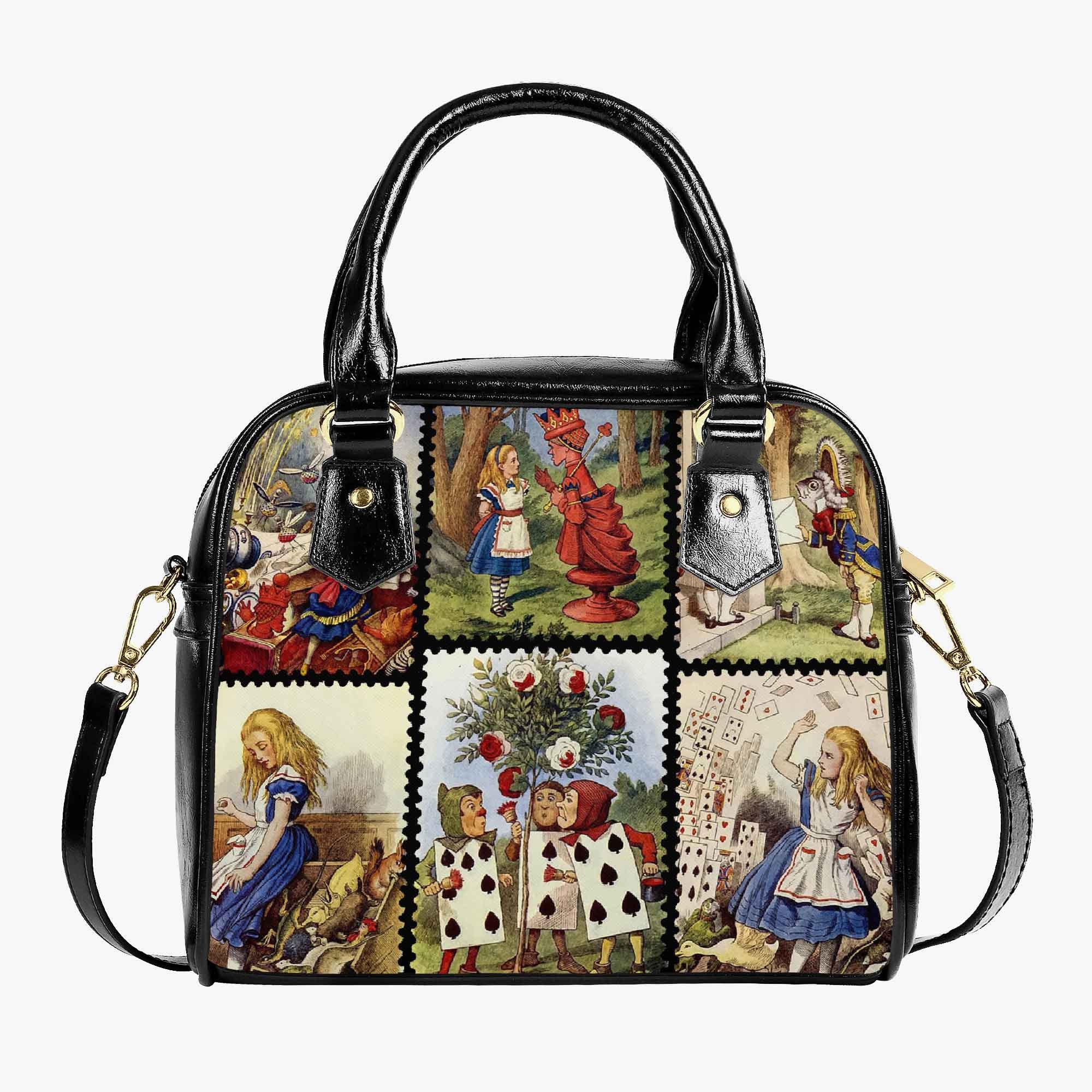【アトリエピエロ】『Alice in wonderland』がま口バッグ Alice in Wonderland Vintage Illustrations Cute Shoulder