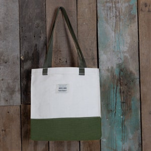 Sac shopping en toile, sac réutilisable épais, sac à bandoulière blanc