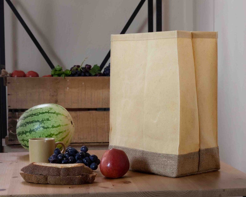 Waxed Canvas Lunch Bag Bigger Size Lunch Sack Personalized Etsy