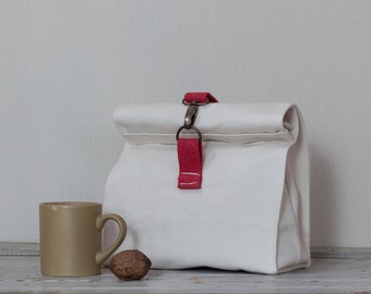 Natural Canvas Lunch Bag: Vegan Zero Waste Cotton Sack