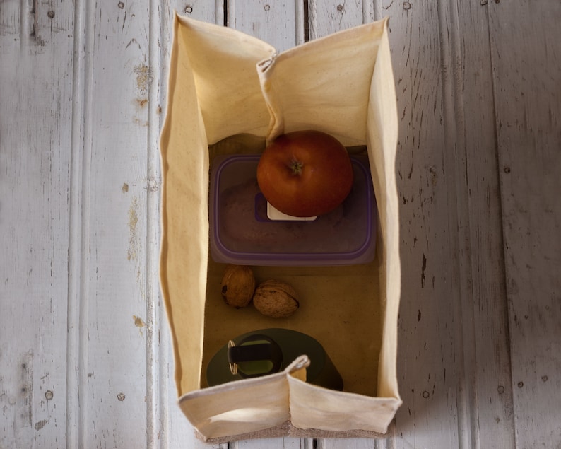 Waxed Canvas Lunch Bag Bigger Size Lunch Sack Personalized Etsy