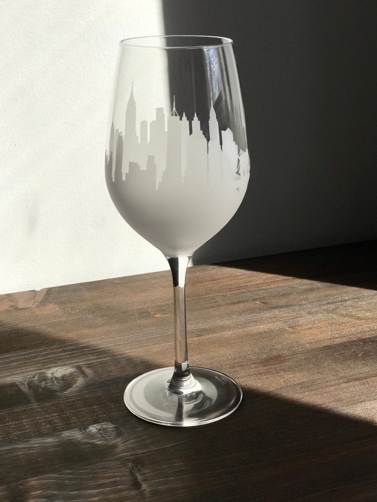 New York City Wine Glasses Skyline set of 2 Panorama Etsy