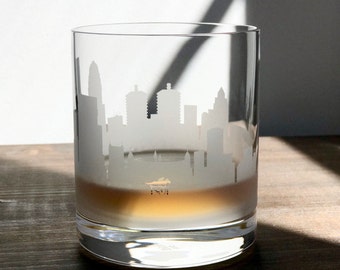 Panorama London City Skyline Whiskey Rocks Glasses set of 2 