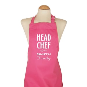 Personalized Apron: Head Chef Family Name, Made in England