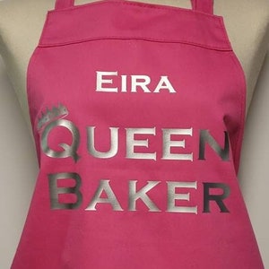 Dorosły: Średni fartuch - Queen Baker. Możliwość personalizacji Wyprodukowano w Anglii