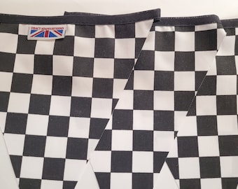 Black check bunting - 5 mtr. Ska / two tone / Newcastle/ Derby  Made in England