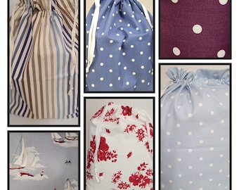 100% cotton laundry bag - different designs. Made in UK