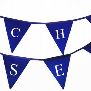 Chelsea printed bunting - Royal blue flags with white print