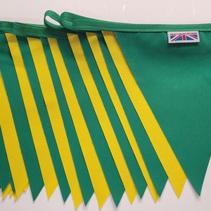 Norwich City bunting colours - 10 mtr green and yellow
