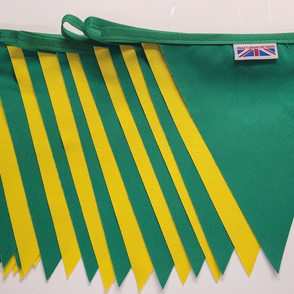 Couleurs de banderole de Norwich City - 10 m vert et jaune