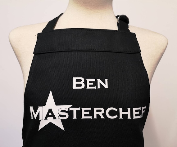 red Large star baker printed apron personalised black or pink apron