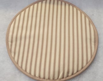 Aga pads / hob covers. Beige stripes. Made in England