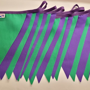 Purple and Green fabric bunting - 10 mtr perfect for cubs / tennis